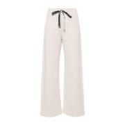 Off-White Elastische Taille Broek met Contrasterende Veters Max Mara ,...