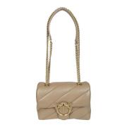 Klassieke Nappa Love Puff Mini Tas Pinko , Beige , Dames