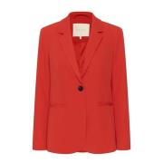 Vurige Rode Blazer Jas Kaffe , Red , Dames