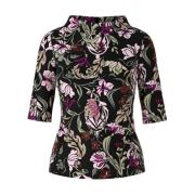 Bloemen Rib T-shirt Marc Cain , Multicolor , Dames