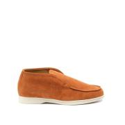 Suede Desert Boot met elastische zijkant Testoni , Orange , Dames