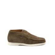 Suede Desert Boot met Elastische Zijkanten Testoni , Green , Dames