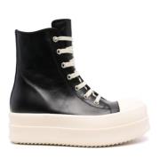 Zwarte Leren Bumper Sneakers Rick Owens , Black , Dames