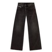 Vintage Zwarte Denim Broek Diesel , Black , Dames