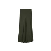 Zijden Olijfgroene Midi Rok Anine Bing , Green , Dames