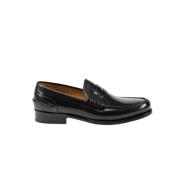 Handgeverfde Leren Loafer met Ortholite Voetbed Testoni , Black , Here...