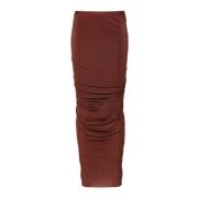 Lange Henna Garnalen Rok Rick Owens , Brown , Dames