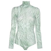 Iguana Print Bodysuit MM6 Maison Margiela , Green , Dames