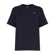 Blauw Jersey T-shirt met Geborduurd Logo Autry , Blue , Dames