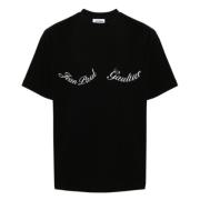 Oversize Logo Tee Zwart/Wit Jean Paul Gaultier , Black , Dames