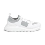 Moderne Stof Leren Sneaker Testoni , White , Heren