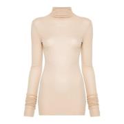 Beige Doorschijnende Lange Mouw Top Jil Sander , Beige , Dames