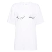 Oversize Logo T-shirt Wit/Zwart Jean Paul Gaultier , White , Dames