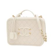 Pre-owned Leather chanel-bags Chanel Vintage , White , Dames