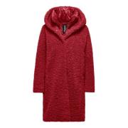 Sherpa Fleece Afneembare Capuchonjas BomBoogie , Red , Dames