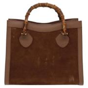 Pre-owned Leather handbags Gucci Vintage , Brown , Dames