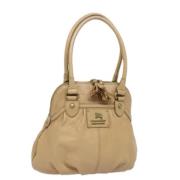 Pre-owned Leather shoulder-bags Burberry Vintage , Beige , Dames