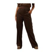 Bruine Wide Leg Cargo Broek Minus , Brown , Dames