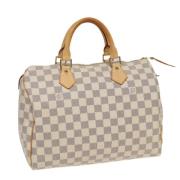 Pre-owned Canvas handbags Louis Vuitton Vintage , White , Dames