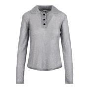 Pailletten Geborduurde Gebreide Polo Msgm , Gray , Dames