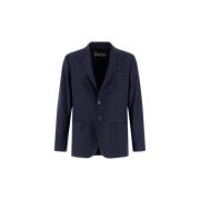 Stijlvol Technisch Stof Blazer Herno , Blue , Heren