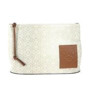 Pre-owned Fabric clutches Loewe Pre-owned , Beige , Heren