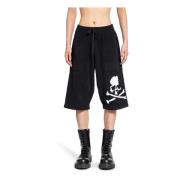 Zwarte Nylon Gebreide Shorts met Skull Mastermind World , Black , Here...