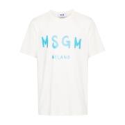 Off White Tee Shirt Msgm , Beige , Heren