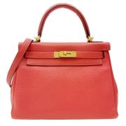 Pre-owned Leather handbags Hermès Vintage , Red , Dames