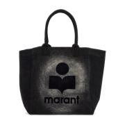 Flocked Yenky Tote Bag Isabel Marant , Black , Dames