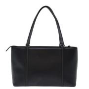 Pre-owned Leather handbags Burberry Vintage , Black , Dames