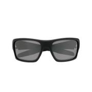 Zwarte Turbine Zonnebril Grijze Lenzen Oakley , Black , Unisex