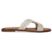 Elegante Metallic Gouden Slipper Notre-v , Beige , Dames