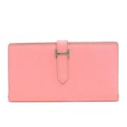 Pre-owned Leather wallets Hermès Vintage , Pink , Dames