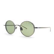 Ronde zonnebril antiek goud groene lens Matsuda , Yellow , Heren