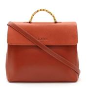 Pre-owned Leather handbags Loewe Pre-owned , Orange , Dames