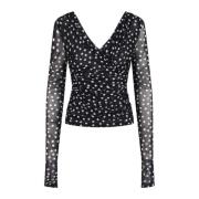 Polka-dot tule top Dolce & Gabbana , Black , Dames