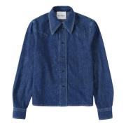 Blauwe Blouses Closed , Blue , Dames