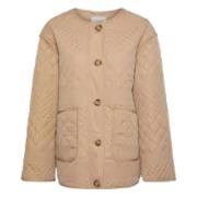 Beige Gewatteerde Safari Jas Y.a.s , Beige , Dames