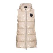 Stijlvolle Mouwloze Jas voor Vrouwen Pinko , Beige , Dames