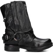 Zwarte Leren Enkellaarsjes A.s.98 , Black , Dames