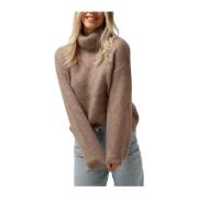 Gebreide Rollneck Pullover Trui Bruin Y.a.s , Brown , Dames