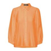 Vrouwelijk Shirt met Pofmouwen Soaked in Luxury , Orange , Dames