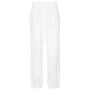 Witte Jersey Track Broek Elastische Taille Brunello Cucinelli , White ...