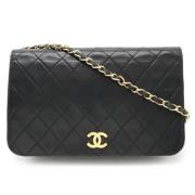 Pre-owned Leather chanel-bags Chanel Vintage , Black , Dames