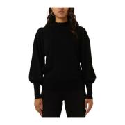 Ballonmouw Sweater Viscose Polyamide Gebreid Summum Woman , Black , Da...