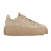 Beige H-Stripes Suède Sneakers Hogan , Beige , Dames