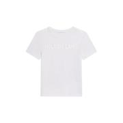 Geëmbosseerd Logo Katoenen T-Shirt Helmut Lang , White , Dames