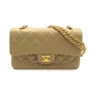 Pre-owned Leather chanel-bags Chanel Vintage , Beige , Dames