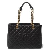 Pre-owned Leather totes Chanel Vintage , Black , Dames